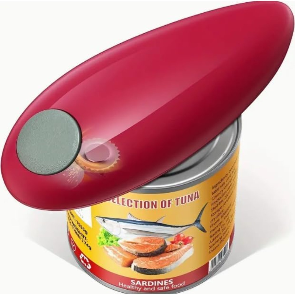 Electric Can Opener - 빨간색 전기 캔 오프너 병따개, 쉬운