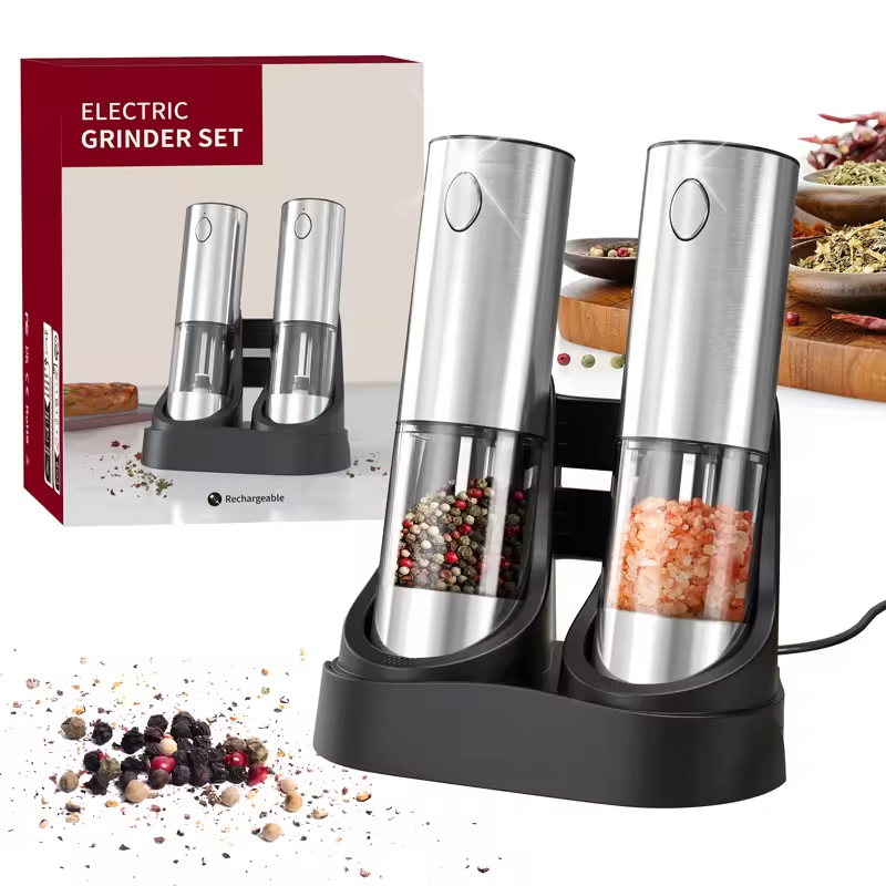 Kitchen Gadgets Electric - 1/2PCS 전기 소금 및 후추 그라인더(LED