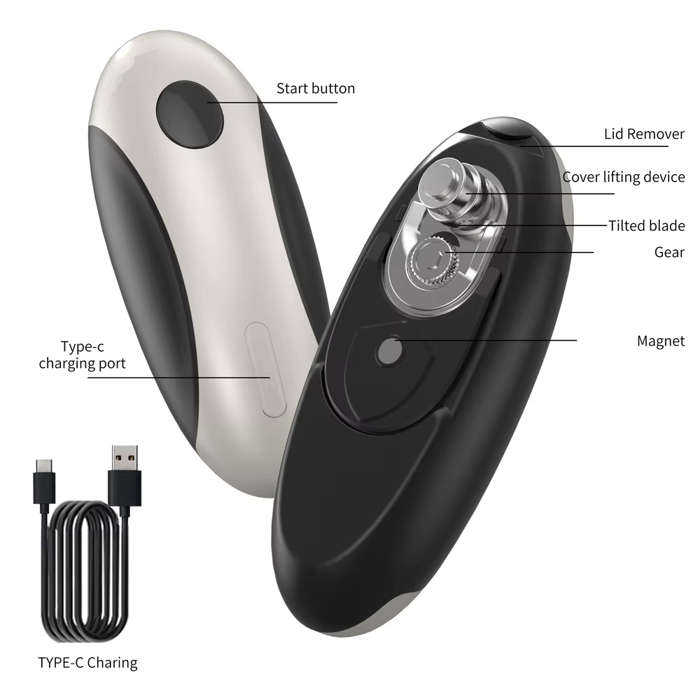 Electric Can Opener - 휴대용 충전식 주방용 핸즈프리 원터치 캔따개