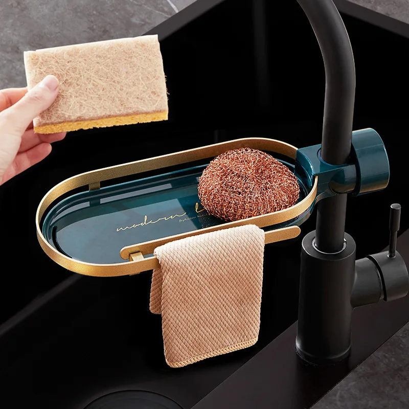 Kitchen Gadgets Luxury - 라이트 럭셔리 수도꼭지 스토리지 랙 주방