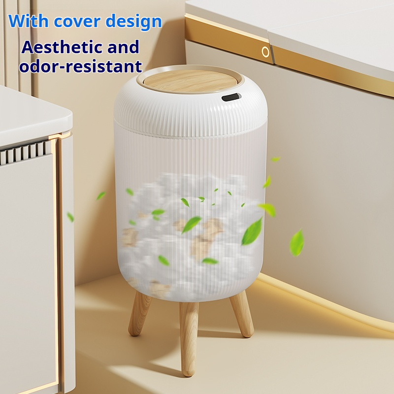 10L 나무 무늬 스마트 센서 휴지통 자동 고급 주방  - Kitchen Gadgets Luxury 리뷰 및 가격