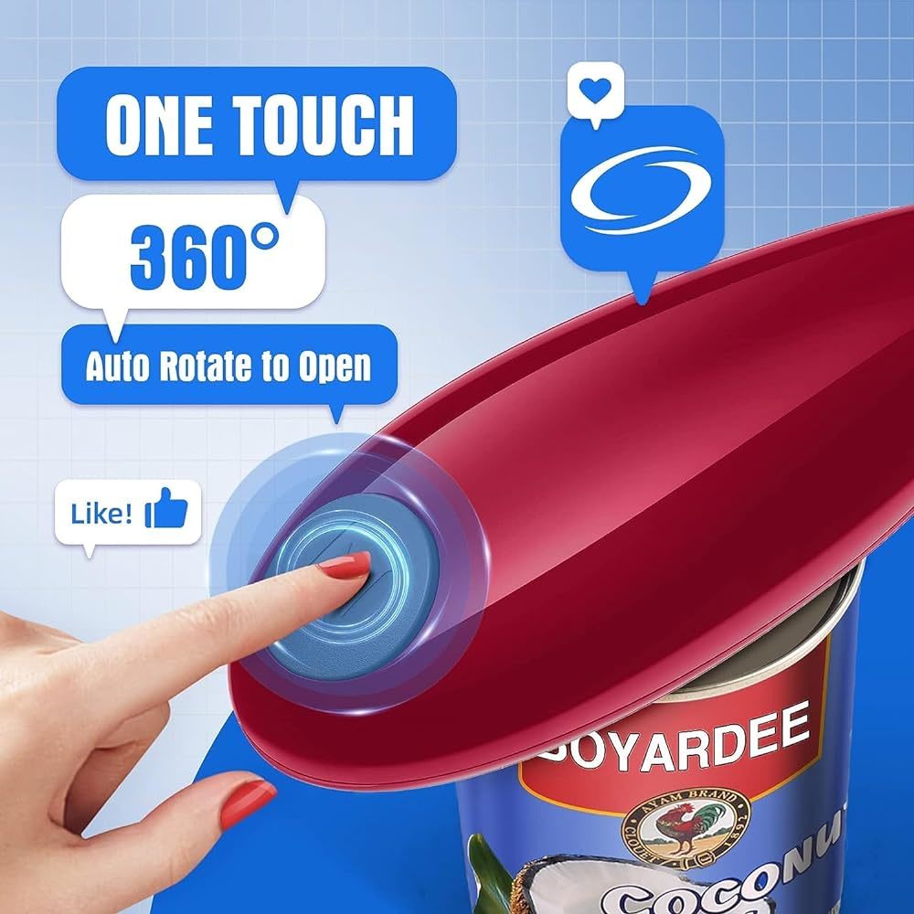 빨간색 전기 캔 오프너 병따개, 쉬운 캔 오프너, 자동 - Electric Can Opener 리뷰 및 가격