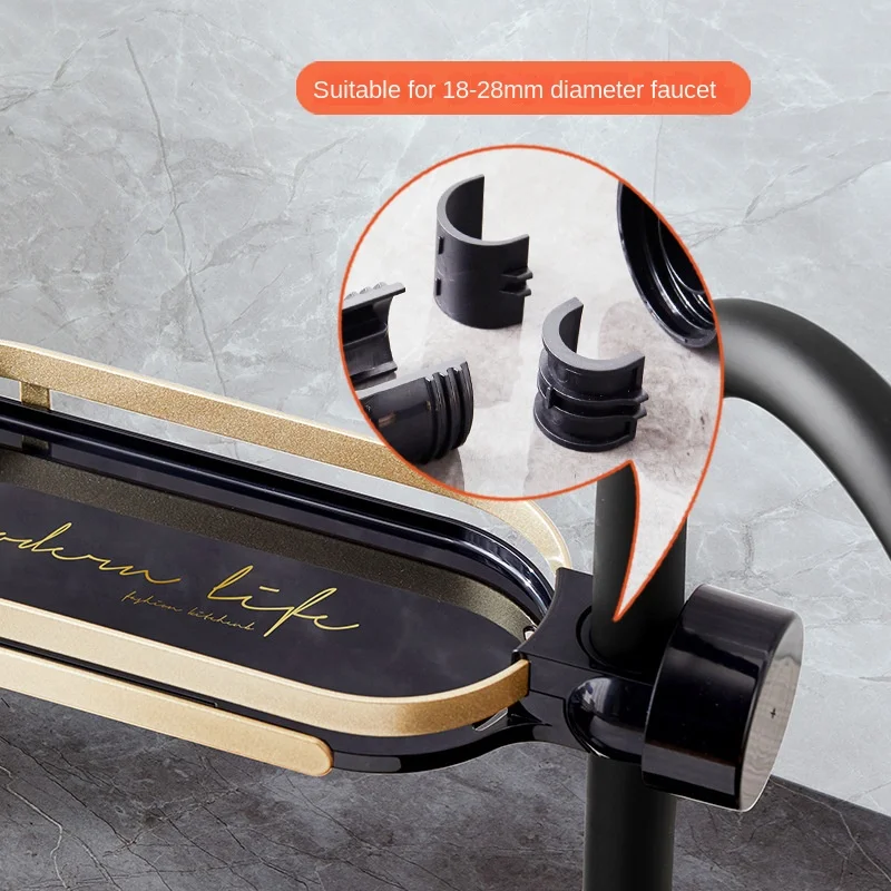 라이트 럭셔리 수도꼭지 스토리지 랙 주방 욕실 싱크 스 - Kitchen Gadgets Luxury 리뷰 및 가격