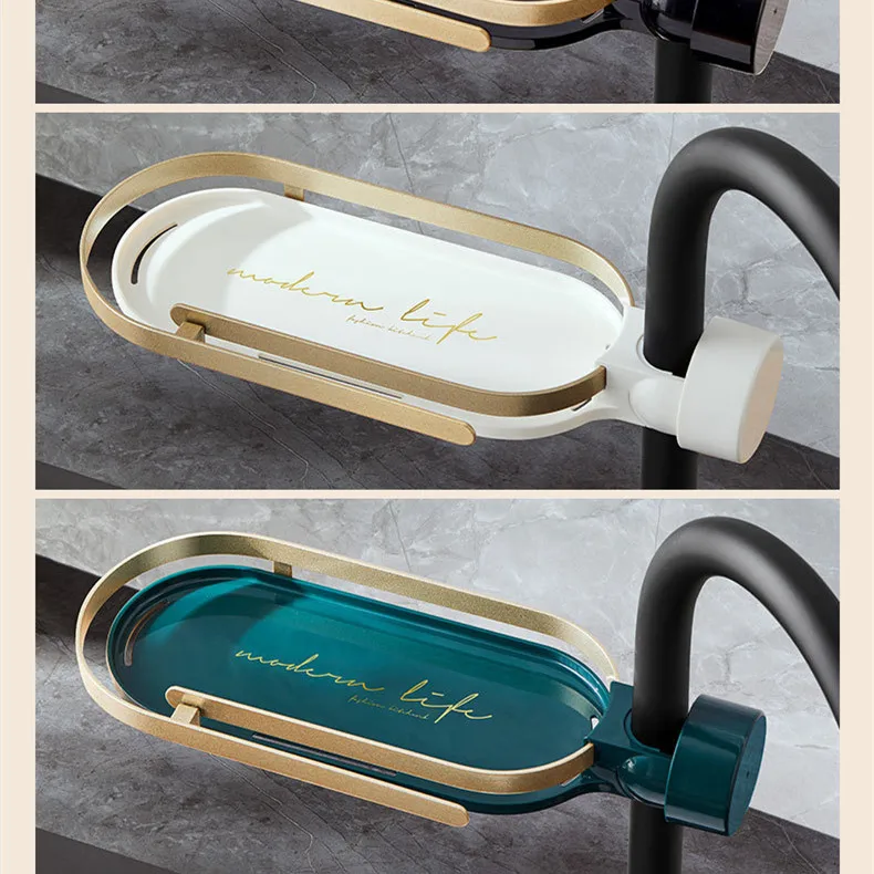 라이트 럭셔리 수도꼭지 스토리지 랙 주방 욕실 싱크 스 - Kitchen Gadgets Luxury 리뷰 및 가격