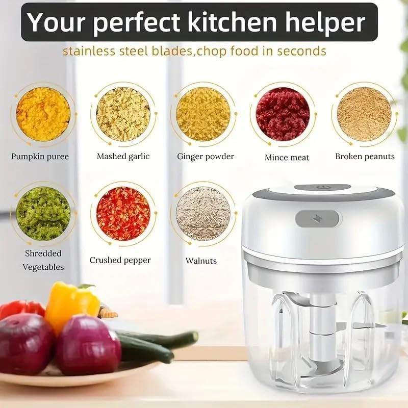 전기 마늘 프레스 무선 미니 푸드 커터 USB 충전식  - Kitchen Gadgets Electric 리뷰 및 가격