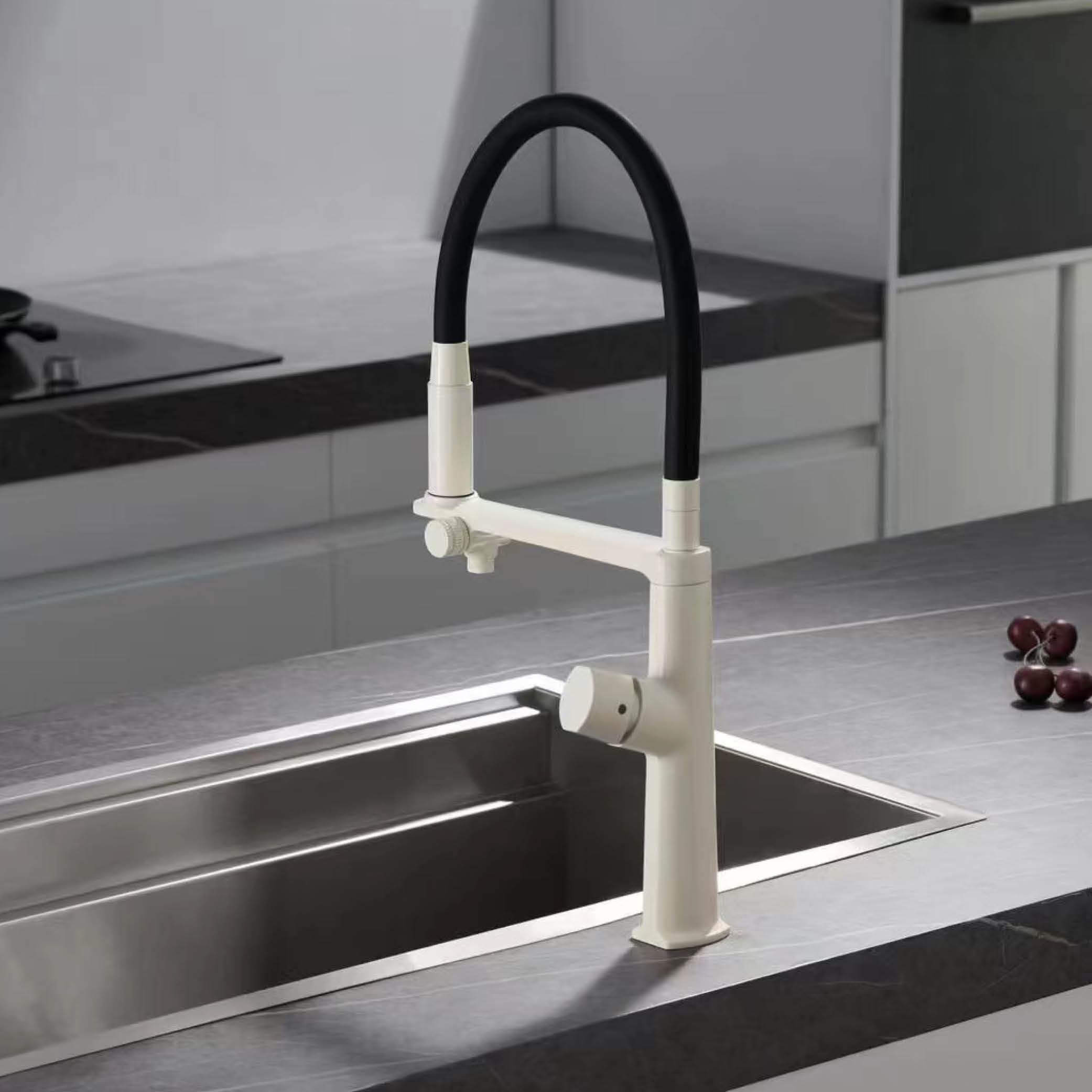고급 건그레이 황동 주방 수전 1홀 이중 핸들 냉온수  - Kitchen Gadgets Luxury 리뷰 및 가격